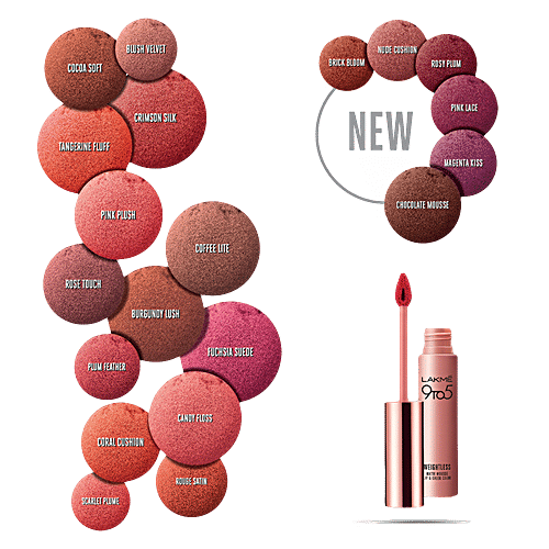 Lakme 9 To 5 Weightless Matte Mousse Lip & Cheek Colour, 9 g Chocolate Mousse 