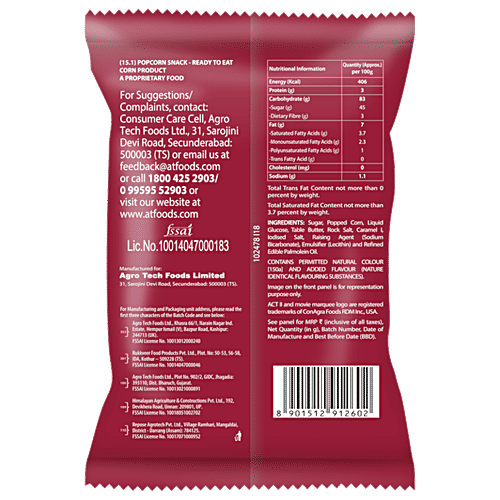 ACT II Caramel Bliss Rock Salt Popcorn - Snacks, 22 g Zero Cholesterol