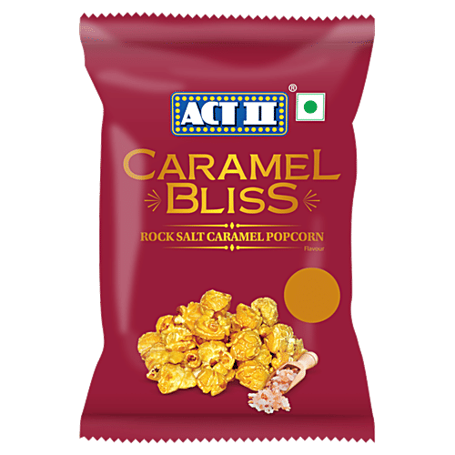 ACT II Caramel Bliss Rock Salt Popcorn - Snacks, 22 g Zero Cholesterol