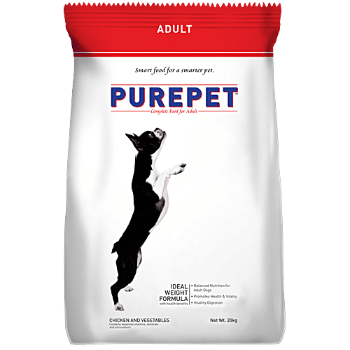 Purepet Chicken & Vegetable Adult Dog Dry Food, 20 kg Ideal Weight Formula