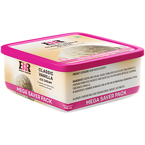 Baskin Robbins Ice Cream - Classic Vanilla, 700 ml Tub