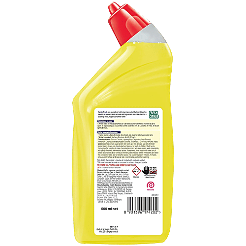 Harpic Organic Active Disinfectant Toilet Cleaner Liquid, Citrus, 500 ml  Kills 99.9% of Germs
