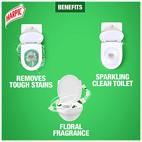 Harpic Organic Active Disinfectant Toilet Cleaner Liquid, Floral, 500 ml  Kills 99.9% of Germs