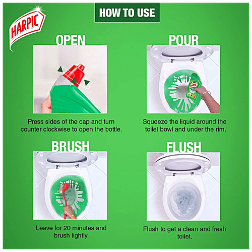 Harpic Organic Active Disinfectant Toilet Cleaner Liquid, Floral, 500 ml  Kills 99.9% of Germs