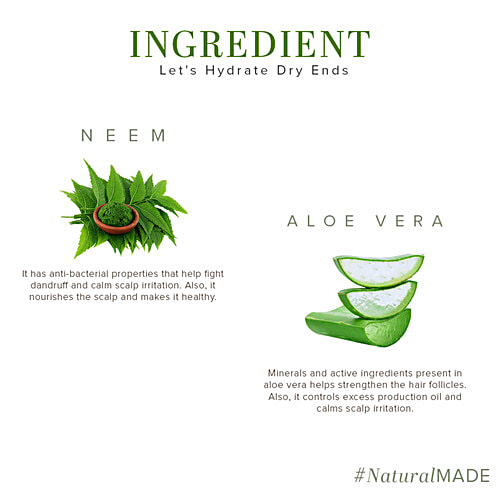 Khadi Natural Neem & Aloe Vera Hair Cleanser - Hydrates Dry Ends, 210 ml  