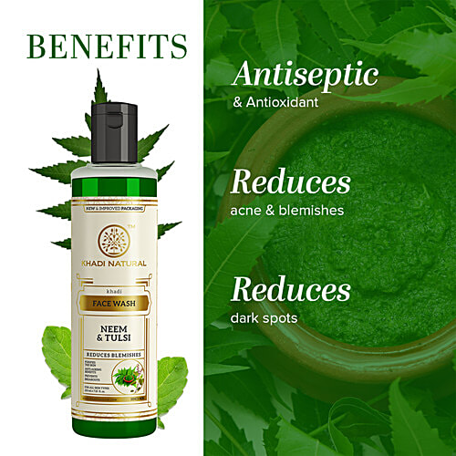 Khadi Natural Neem & Tulsi Face Wash - Controls Excess Oil, 210 ml  
