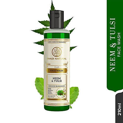 Khadi Natural Neem & Tulsi Face Wash - Controls Excess Oil, 210 ml  