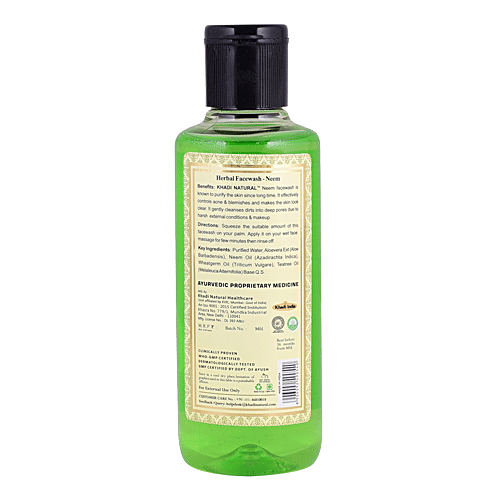 Buy Khadi Natural Herbal Neem Face Wash Online at Best Price of Rs 185