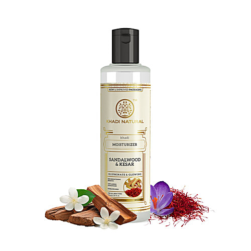 Khadi Natural Sandalwood & Kesar Moisturizer - Hydrates Skin, 210 ml