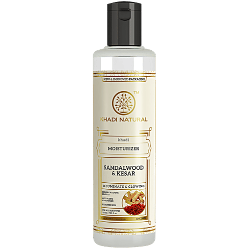 Khadi Natural Sandalwood & Kesar Moisturizer - Hydrates Skin, 210 ml