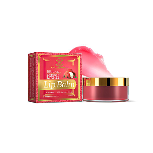 Khadi Natural Herbal Lychee Lip Balm, 5 g  