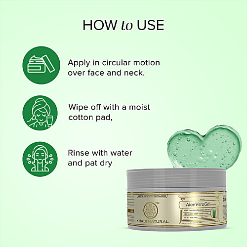Khadi Natural Transparent Aloe Vera Facial Massage Gel - Hydrates & Soften Skin, 200 g  