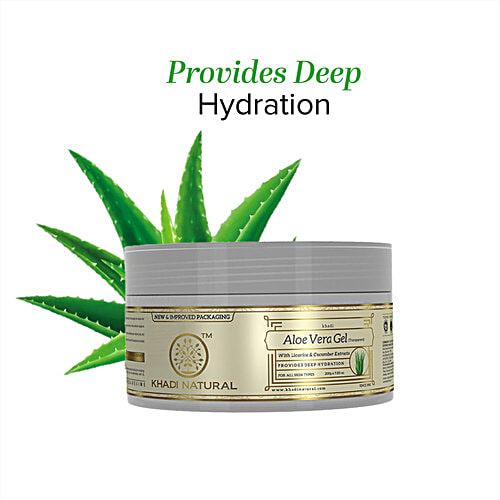 Khadi Natural Transparent Aloe Vera Facial Massage Gel - Hydrates & Soften Skin, 200 g  