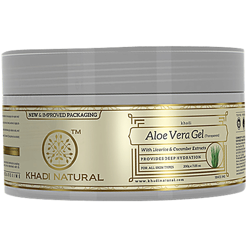 Khadi Natural Transparent Aloe Vera Facial Massage Gel - Hydrates & Soften Skin, 200 g  