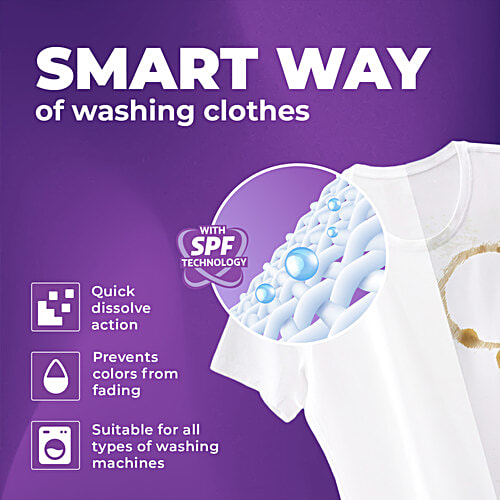 Ghadi Smart Matic Top/Front Load Lavender Fragrance Detergent Powder, 1 kg  With SPF Technology, Quick Disslove Action