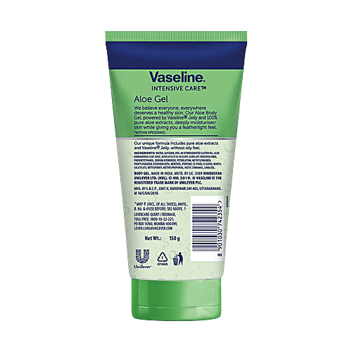 Vaseline Intensive Care Aloe Gel - Naturally Fresh & Healthy Skin, + Vaseline Jelly, 150 g  Deeply Moisturises
