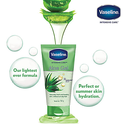 Vaseline Intensive Care Aloe Gel - Naturally Fresh & Healthy Skin, + Vaseline Jelly, 150 g  Deeply Moisturises