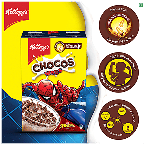 Kellogg's Chocos Webs, 300 g Box Source of Fibre, High in Protein