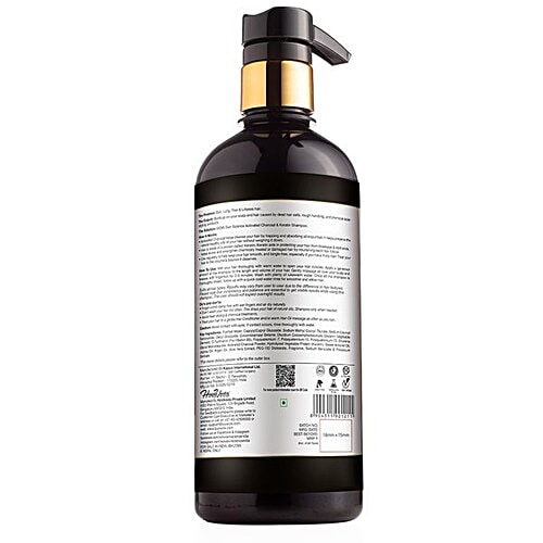 Wow Skin Science Hair Shampoo - Activated Charcoal & Keratin, 500 ml Bottle pH Balanced, No Sulphate