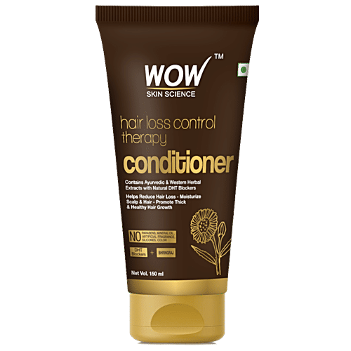 Wow Skin Science Hair Loss Control Therapy Hair Conditioner - DHT Blockers + Bhringraj, Moisturize Scalp & Hair, 150 ml Tube No Parabens