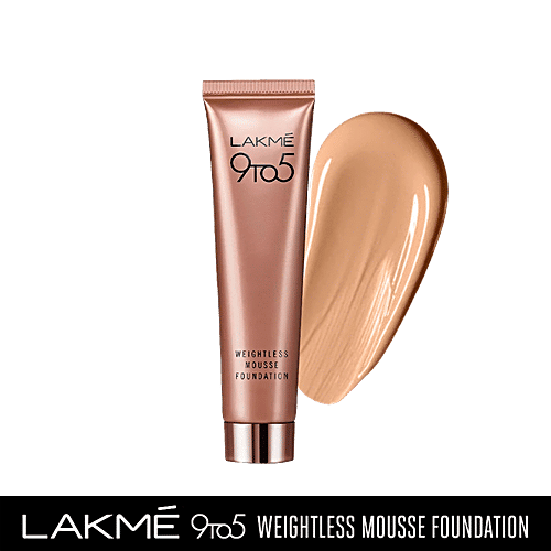 Lakme 9-To-5 Weightless Mousse Foundation, 25 g Natural Sand 