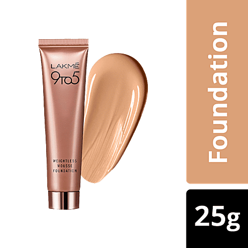Lakme 9-To-5 Weightless Mousse Foundation, 25 g Natural Sand 