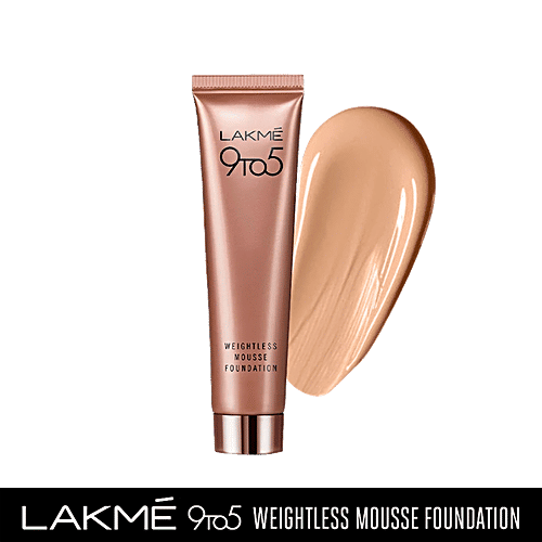 Lakme 9-To-5 Weightless Mousse Foundation, 25 g Nude Brown 