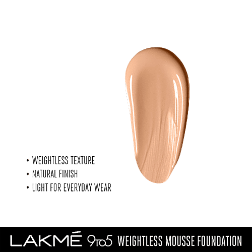 Lakme 9-To-5 Weightless Mousse Foundation, 25 g Nude Brown 
