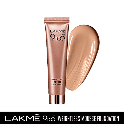 Lakme 9-To-5 Weightless Mousse Foundation, 25 g Caramel 