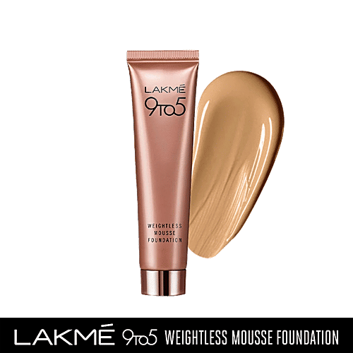 Lakme 9-To-5 Weightless Mousse Foundation, 25 g Honey Dew 
