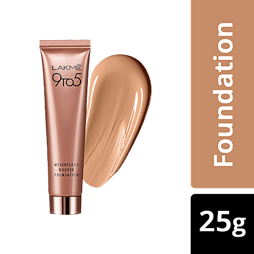 Lakme 9-To-5 Weightless Mousse Foundation, 25 g Toffee 