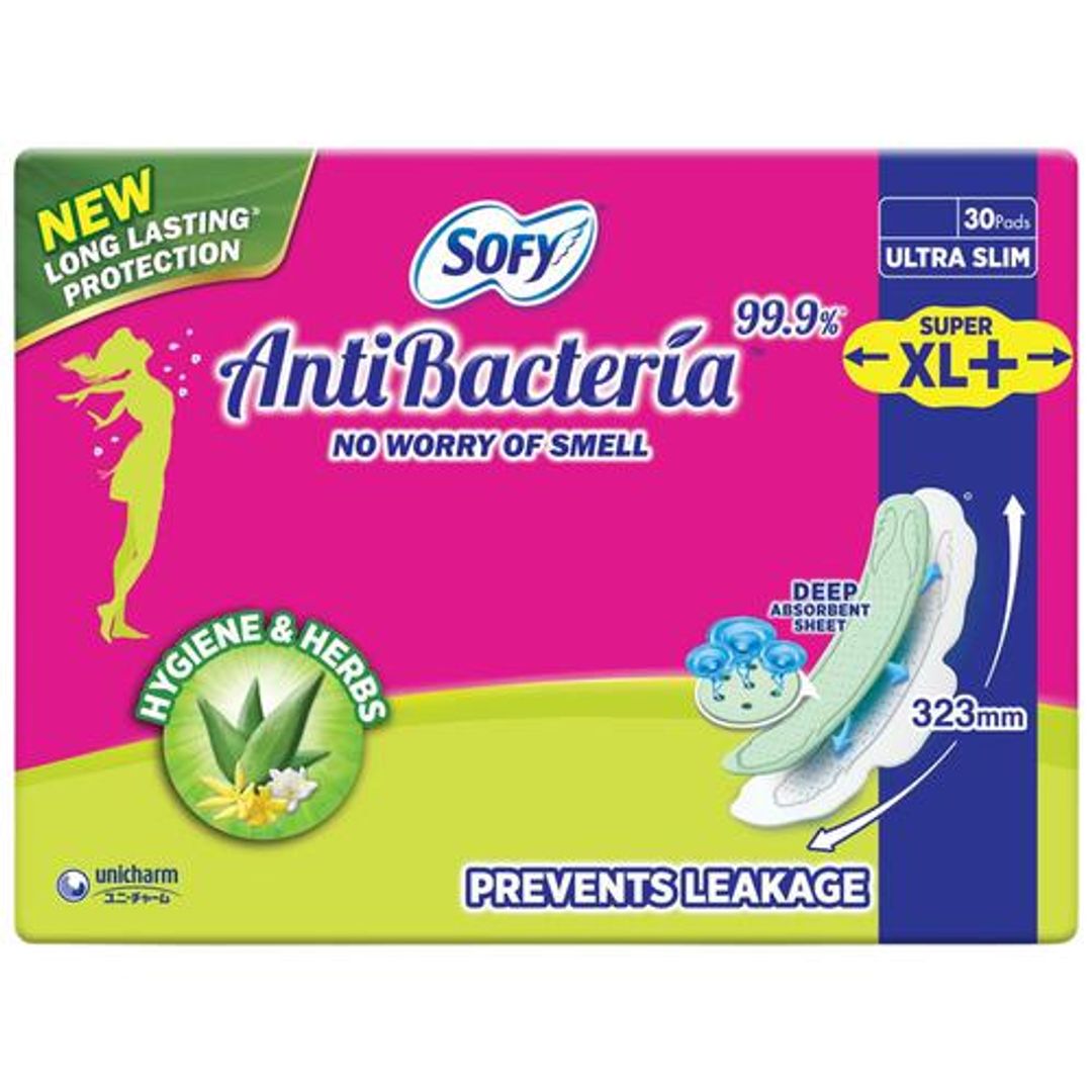 Sofy Sanitary Pads - Anti-Bacteria Super XL+, 30 pcs 