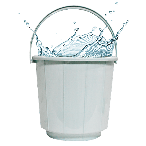 bb home Popular Plastic Stripe Bucket - Sturdy & Durable, Blue, 20 L