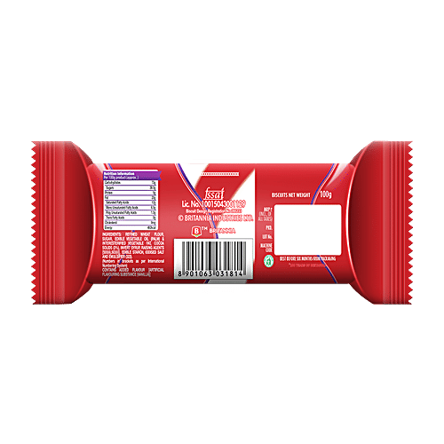 Britannia Treat Vanilla Cream Biscuit, 100 g  Zero Trans Fat