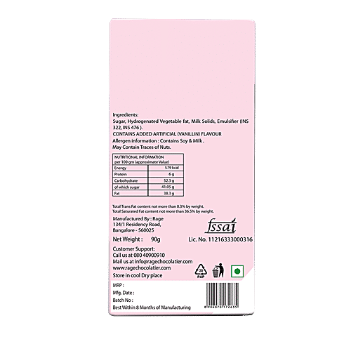 Rage White Chocolate Bar, 90 g  