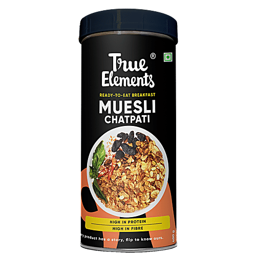 True Elements Chatpati Muesli - High In Fibre & Plant Protein, 400 g Container High Fiber