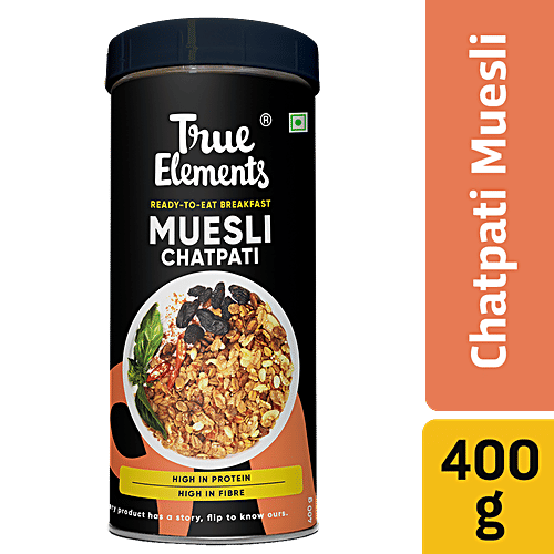 True Elements Chatpati Muesli - High In Fibre & Plant Protein, 400 g Container High Fiber