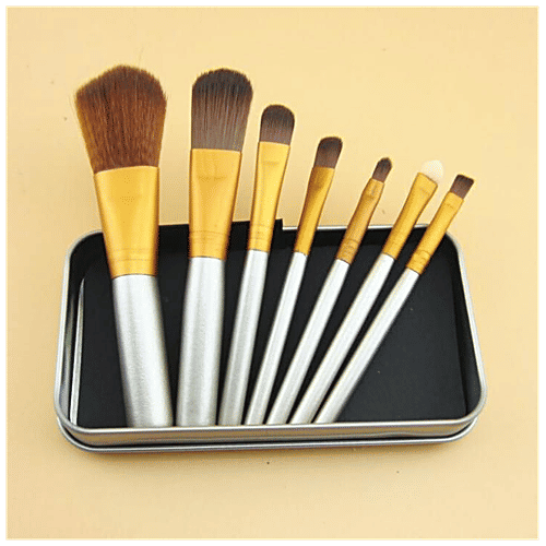 Bronson Professional Makeup Brush Set With Storage Box - Colour May Vary, 7 pcs  