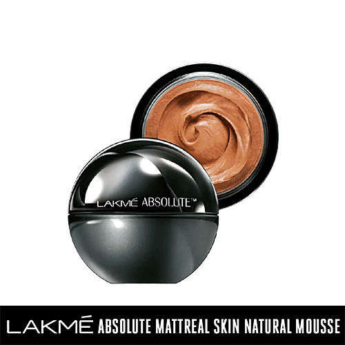 Lakme Absolute Skin Natural Mousse Mattreal Foundation - Medium Caramel, 25 g  