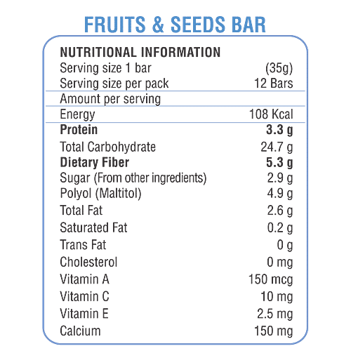 RiteBite Max Protein Fruit & Seeds Bar, 35 g  