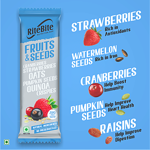 RiteBite Max Protein Fruit & Seeds Bar, 35 g  