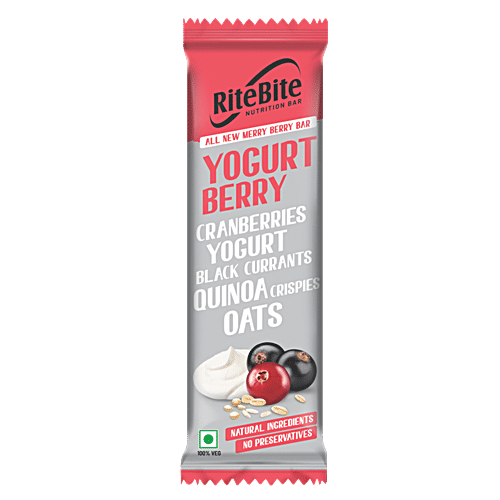 RiteBite Max Protein Yogurt Berry 4g Energy Bar, 35 g No Preservatives