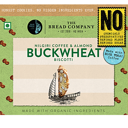 The Bread Company Nilgiri Coffee & Almond Buckwheat Oatmeal Cookies, 125 g Box 
