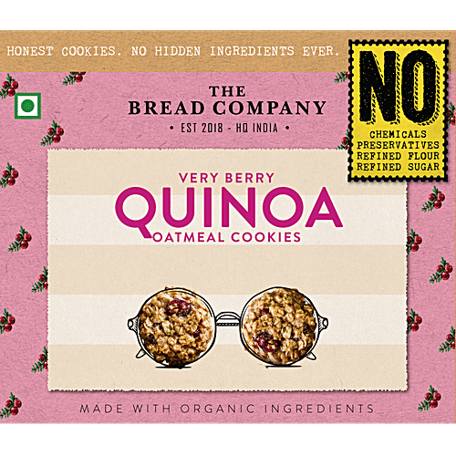 The Bread Company Very Berry Quinoa Oatmeal Cookies, 160 g Box 