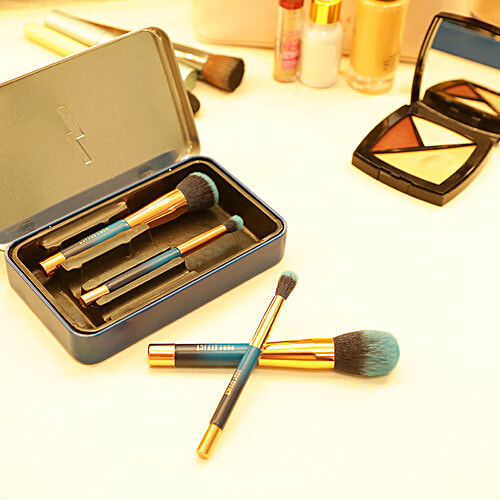 Pony Effect Makeup/Cosmetic Brush Set - Blue, BB1207, 4 pcs  