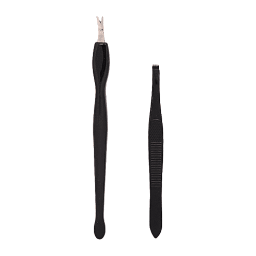 Baol Tweezers & Cuticle Remover - Black, BB1223, 2 pcs  