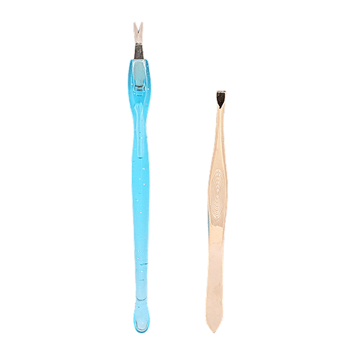 Baol Tweezers & Cuticle Remover - Plastic & Stainless Steel, BB1224BLU, 2 pcs  