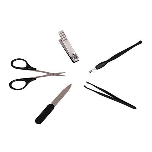 Baol Stainless Steel Manicure Set - Black, BB1225, 5 pcs  