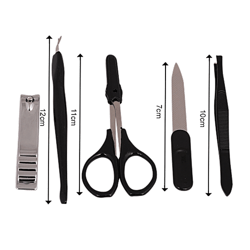 Baol Stainless Steel Manicure Set - Black, BB1225, 5 pcs  