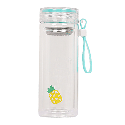Buy DP Double Walled Glass Water Bottle Blue, BB1237BLU Online at